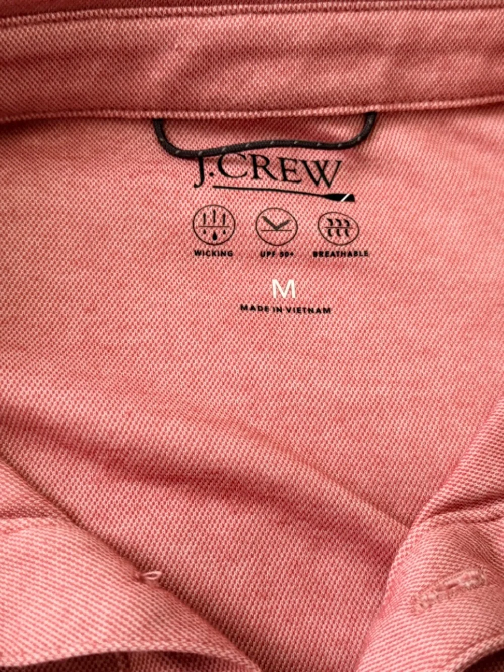 2 x J. Crew Performance Polos w/CoolMAX (BN365) ~ Men's Medium Grey Pink